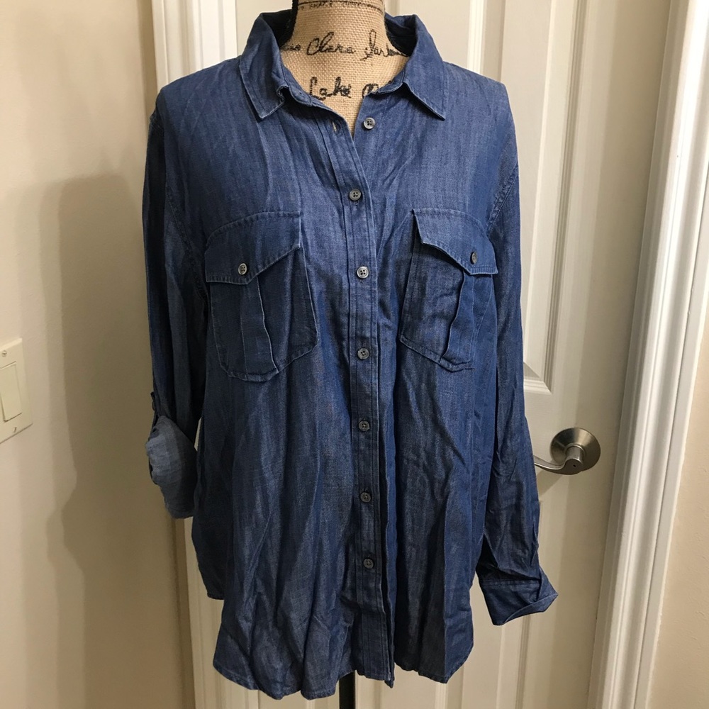 Denim button up